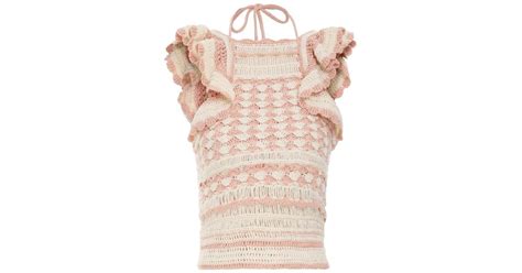 Zimmermann Clover Crochet Halter Tank In Pink Lyst