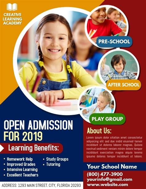 school educational templates school admission open admission flyer learning flyers open
