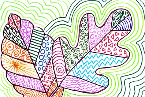 Leaves With Lines Art Projects For Kids