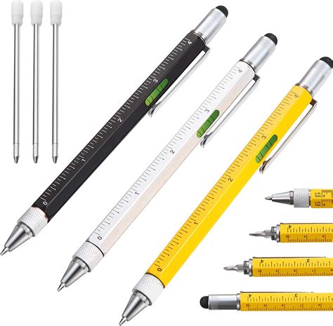 3 Pieces Present Pen For Men Multi Tool Pen 6 In 1 Pen
