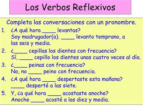 Ppt Los Verbos Reflexivos Powerpoint Presentation Free Download Id