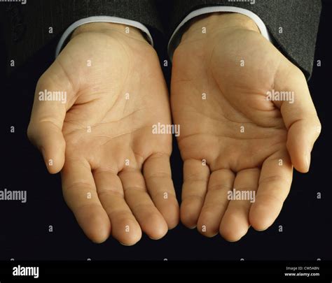 Close Up Of A Mans Hands Cupped Stock Photo Alamy