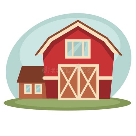 Red Barn On Farm Stock Vector Illustration Of Agriculture 97332492
