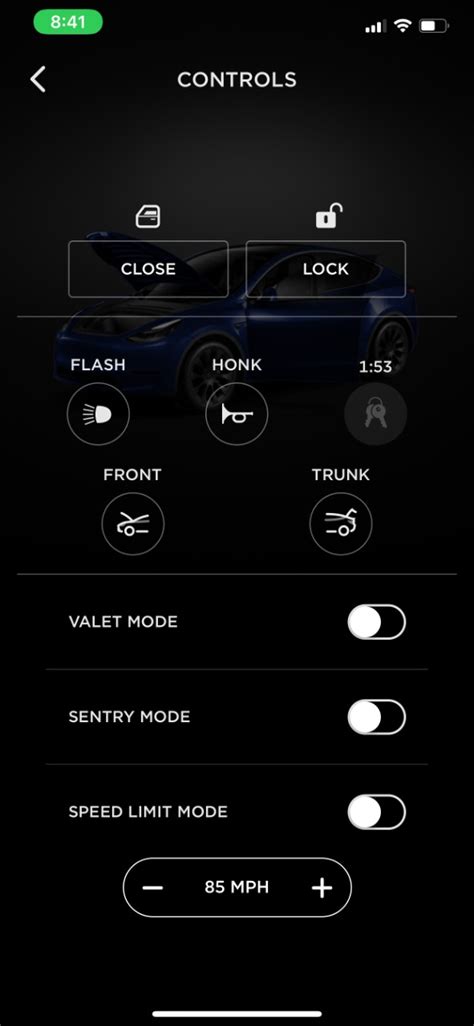 Tesla Car Access Controls Menu Teslarati