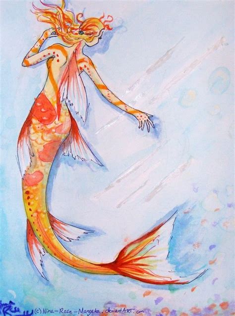 Koi Mermaid By Nina Rose Mangaka On Deviantart Mermaid Koi Painting
