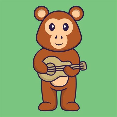 1 Thousand Cartoon Monkey Playing Guitar Royalty Free Images Stock