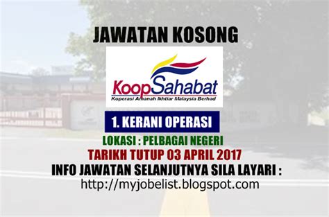 Klik sini untuk ke jobsmalaysia.gov.my. Jawatan Kosong di Koperasi Sahabat Amanah Ikhtiar - 03 ...