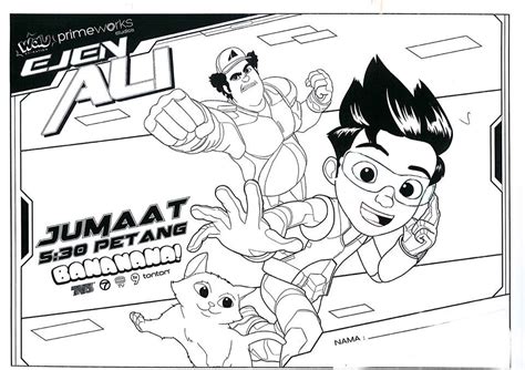 Harap semua boleh kekal selamat sepanjang pkp ni! Ejen Ali Super Power School Boy Colouring Pages - Picolour