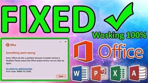 How To Fix Ms Office Installation Error Startup Error Ms Office All Versions Hd Youtube