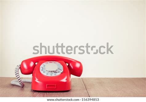 Retro Rotary Telephone On Wood Table Stock Photo Edit Now 156394853