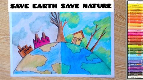 Save Earth Drawing Earth Day Drawing Save Earth Poster World