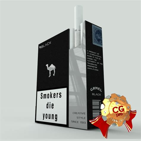 Don't have a perfectly identical. 3d model of pack camel black cigarettes