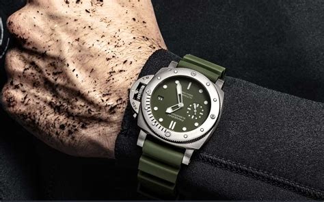 Panerai Submersible Verde Militare 42mm Pam1055 Time And Watches