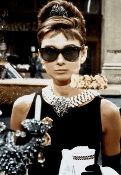 Audrey Hepburn Wearing Cats Eye Sunglasses In Breakfast At Tiffanys