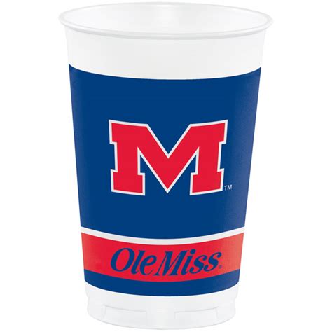 University Of Mississippi Ole Miss 20oz Plastic Cups Party At Lewis