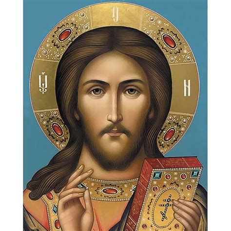 Set Pictura Pe Numere Cu Sasiu Isus Hristos Icoana 40x50 Cm Emagro