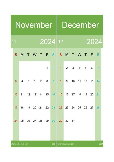 Download Calendar 2024 Nov December A4 Nd428