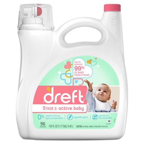 Dreft Stage 2 Active Baby 96 Loads Liquid Laundry Detergent 150 Fl