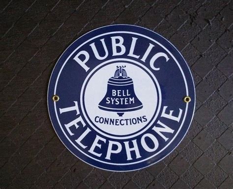 Public Telephone Porcelain Sign Bell System Home Office Garage Etsy
