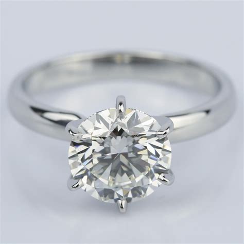 2 Carat Diamond Solitaire Engagement Ring In Platinum Round