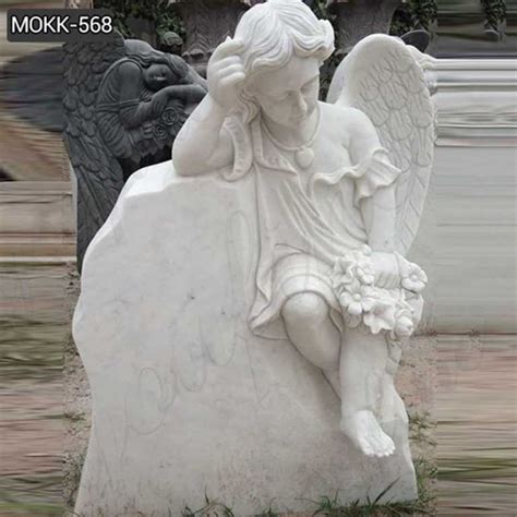 Hot Sell Life Size Weeping Angel Monument Headstone Angel Statues For Graves For Sale Mokk 112