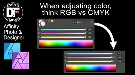 Affinity Photo Color Adjustment Rgb Vs Cmyk Youtube