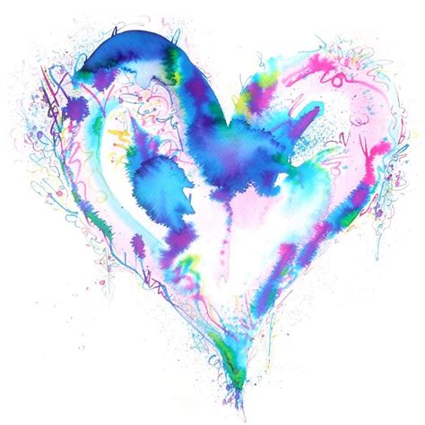 Beautiful Heart Rainbow Colors In 2019 Watercolor Heart Tattoos