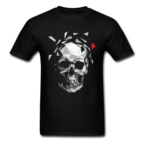 2018 Discount Mens 3d Skull T Shirt Funny Youth Skull T Shirt Red