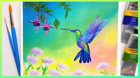 Hummingbird Acrylic Painting Tutorial🎨hummingbird Easy Acrylic Painting