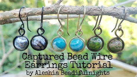 Captured Bead Wire Earrings Tutorial YouTube