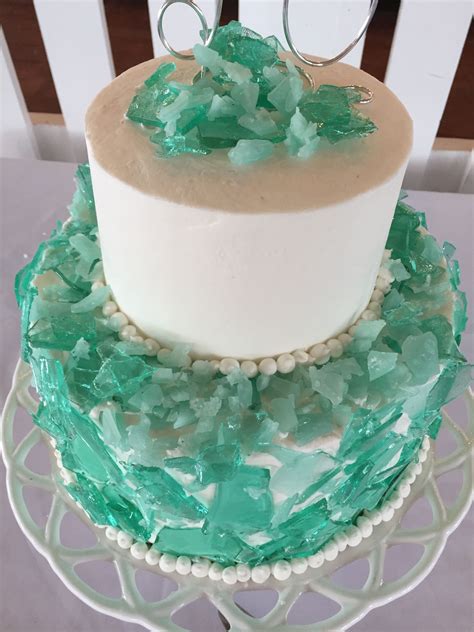 Sea Glass Cake In 2021 Glass Cakes Cool Wedding Cakes Cake
