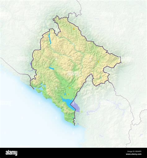 Montenegro Shaded Relief Map Stock Photo Alamy