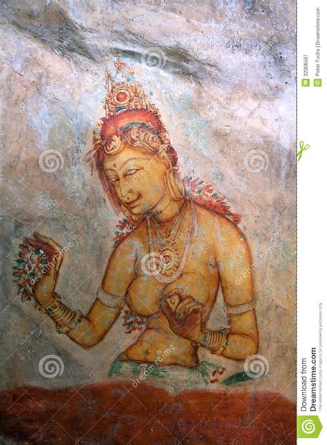 Sigiriya Painting Stock Image Image Of Naked Rock
