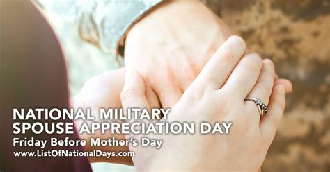 National Military Spouse Appreciation Day List Of National Days