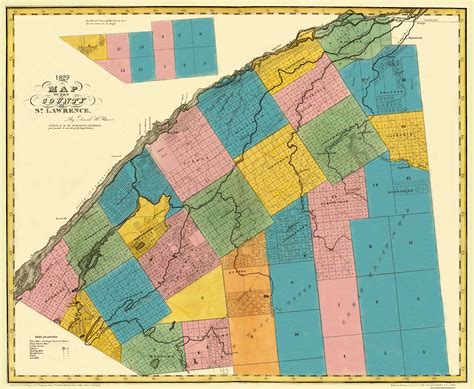 Historic County Map - St. Lawrence County New York - Burr 1829 - 28 x