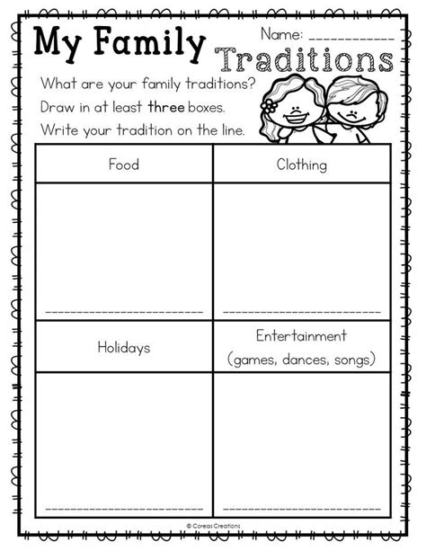 Teaching with printable worksheets helps to reinforce skills by allowing students to use worksheets. FREE family traditions printables to accompany your Social ...