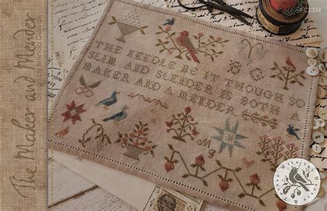 with thy needle and thread ~ brenda gervais ~ the maker and mender cross stitch pattern anabella s
