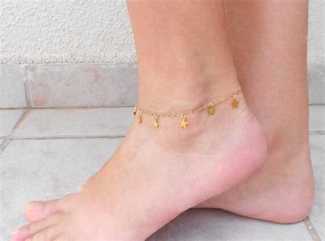Sale Gold Star Anklet Gold Ankle Bracelet By Sarittdesigns