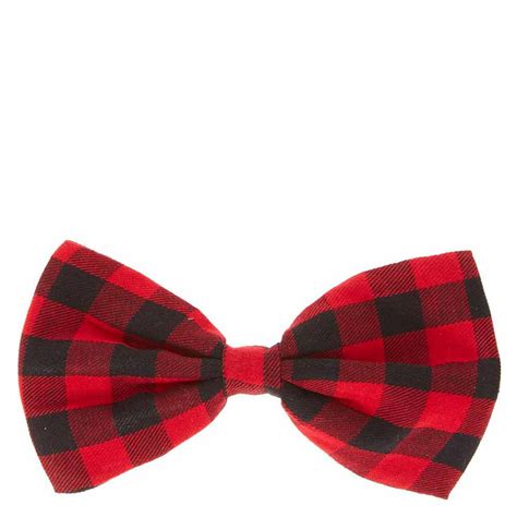 Black And Red Plaid Bow Hair Clip Claires Us