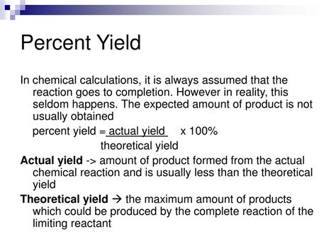 Ppt Limiting Reactant And Percent Yield Powerpoint Presentation Id421486