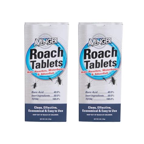 Avenger 6 Oz Roach Killer Tablets 40 Boric Acid Odorless Formula