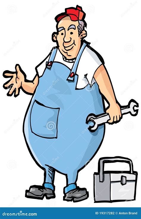 Cartoon Mechanic With Tools Stock Vector Illustration Of Tradesman