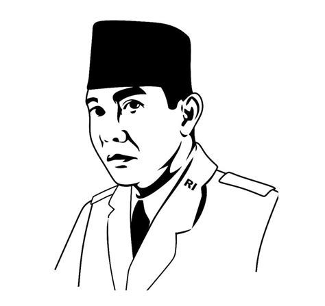 Sketsa Gambar Soekarno Inilah Mewarnai Gambar Sketsa Wajah Soekarno