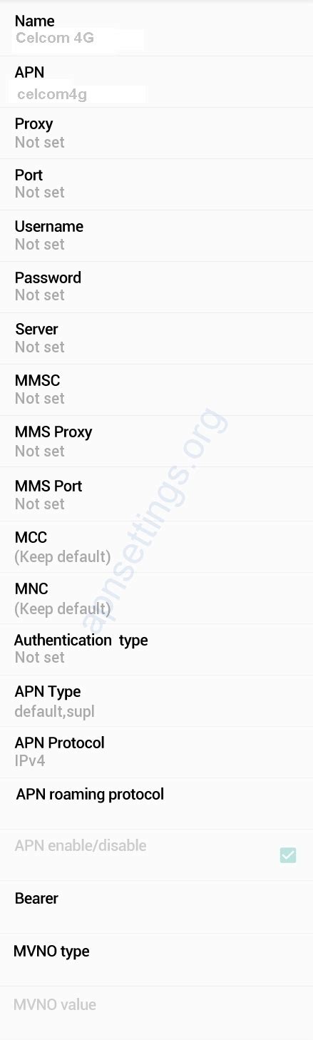 Celcom 4g Apn Settings For Android 2024 4g 5g Apn Settings