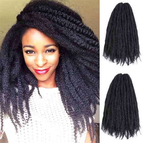 3pack Black 18 Marley Braids Afro Kinky Curly Twist Braiding Hair Extensions1b Ebay