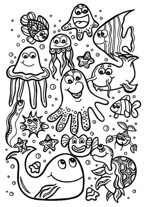 Animaux Marins Coloriage Monde Sous Marin Coloriage