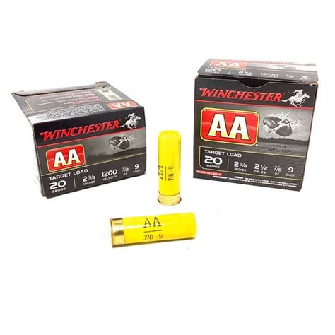 Winchester Aa Target Load 20 Ga 2 34 9 Ammunition 50 Rounds