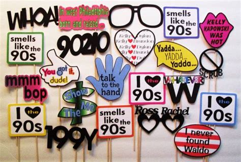 You'll know these if you're from the 90's. Fun set of Photo Booth Props for Weddings, Birthdays ...
