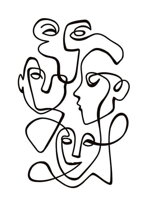 Find & download free graphic resources for face line art. Abstract Line People No2 Affiche