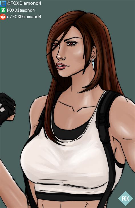 Tifa Colored Sketch By Foxdiamond Scrolller
